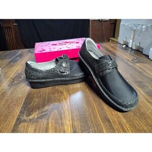 NEW Alegria Black Floral Embossed Shoes Professional Clogs EU 43